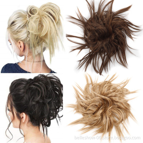 Xin Si Headwear accessories Synthetic curly elastic rubber band bun messy bun  wig bun